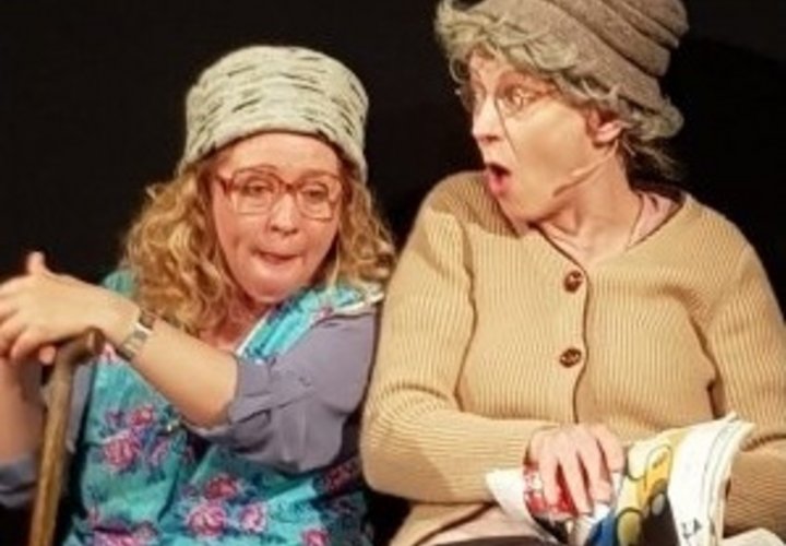 Die Kabarettistinnen Marion Bach und Heike Ronninger bei ihrem Aufritt unter dem Motto: "Geteiltes Leid, ist doppelte Freude*